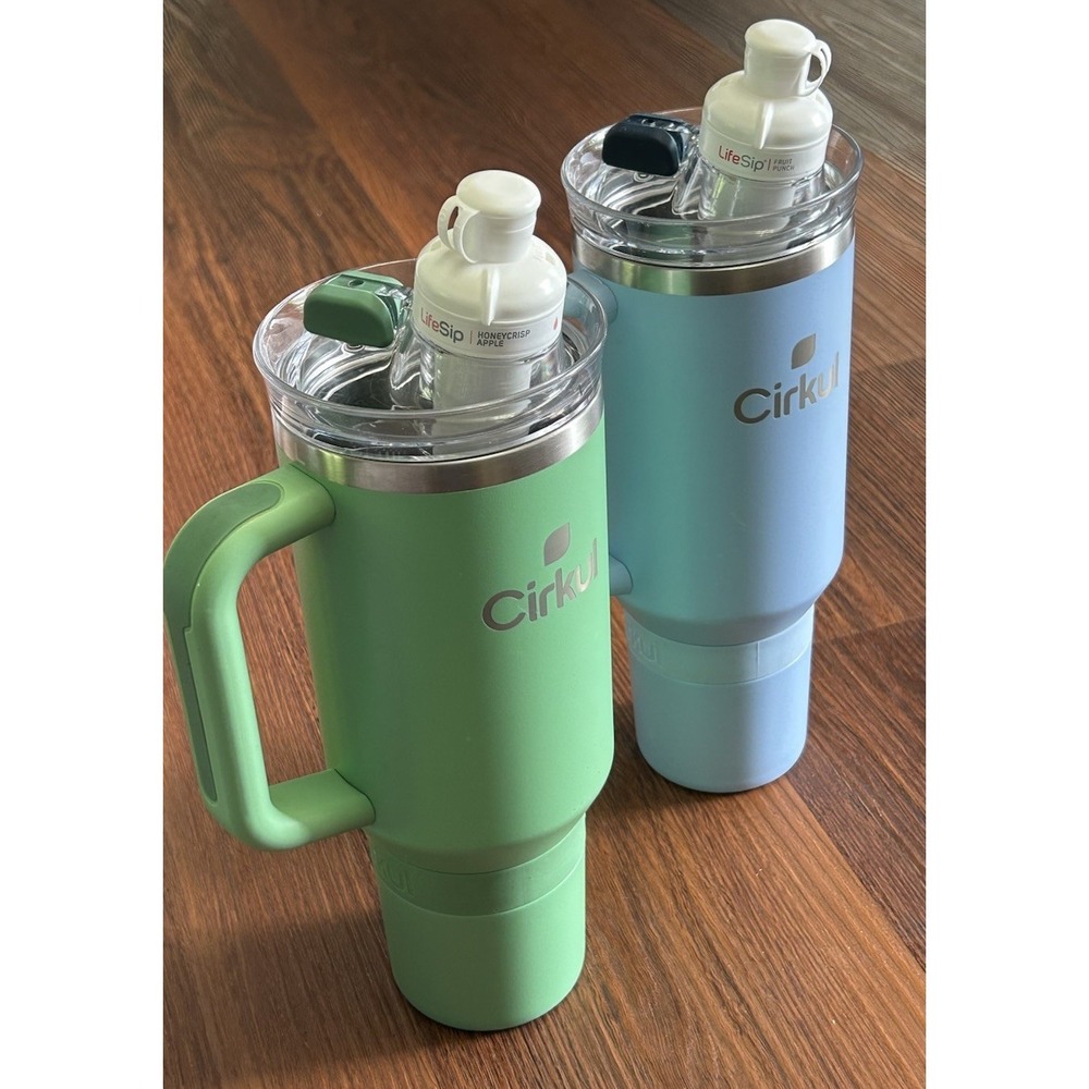 2 Cirkul 40oz All-Day StrawSip Double-Wall Insulated Stainless Steel Tumbler